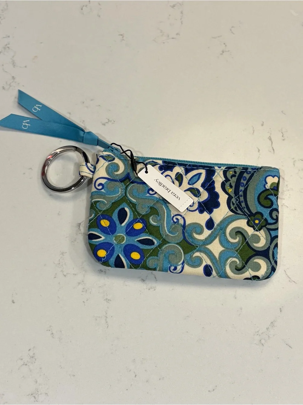 NWT Vera Bradley XL Backpack + Zip ID Pouch SET ~ Extra Large Blue Cotton